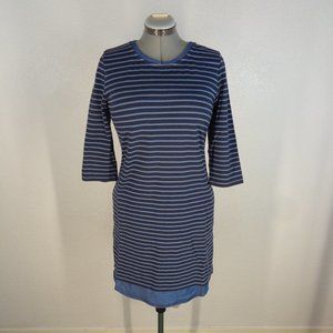 J. Jill Women's Knit Dress With Denim Accents Sz M